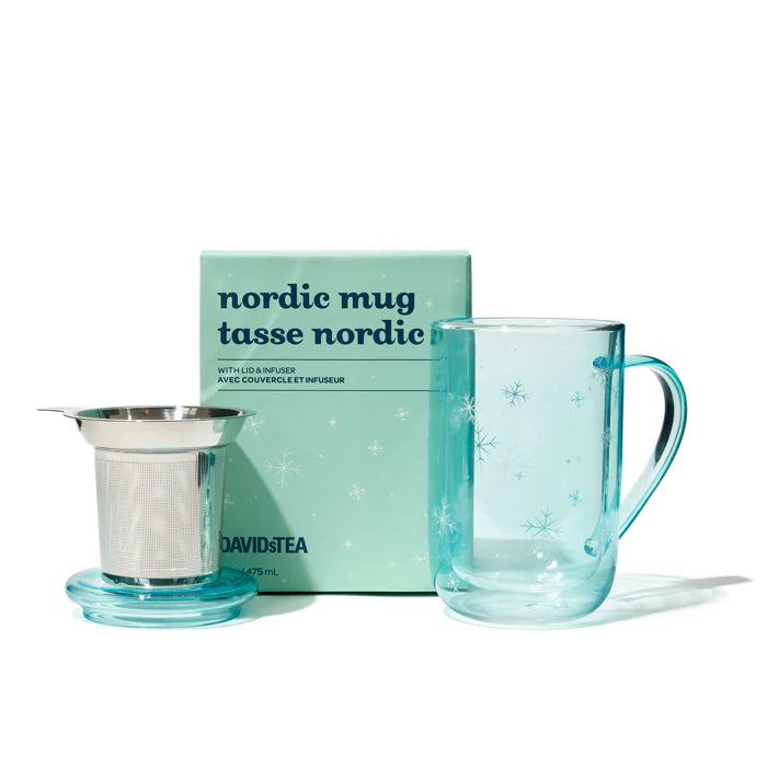 Double Walled Glass Nordic Mug with Infuser