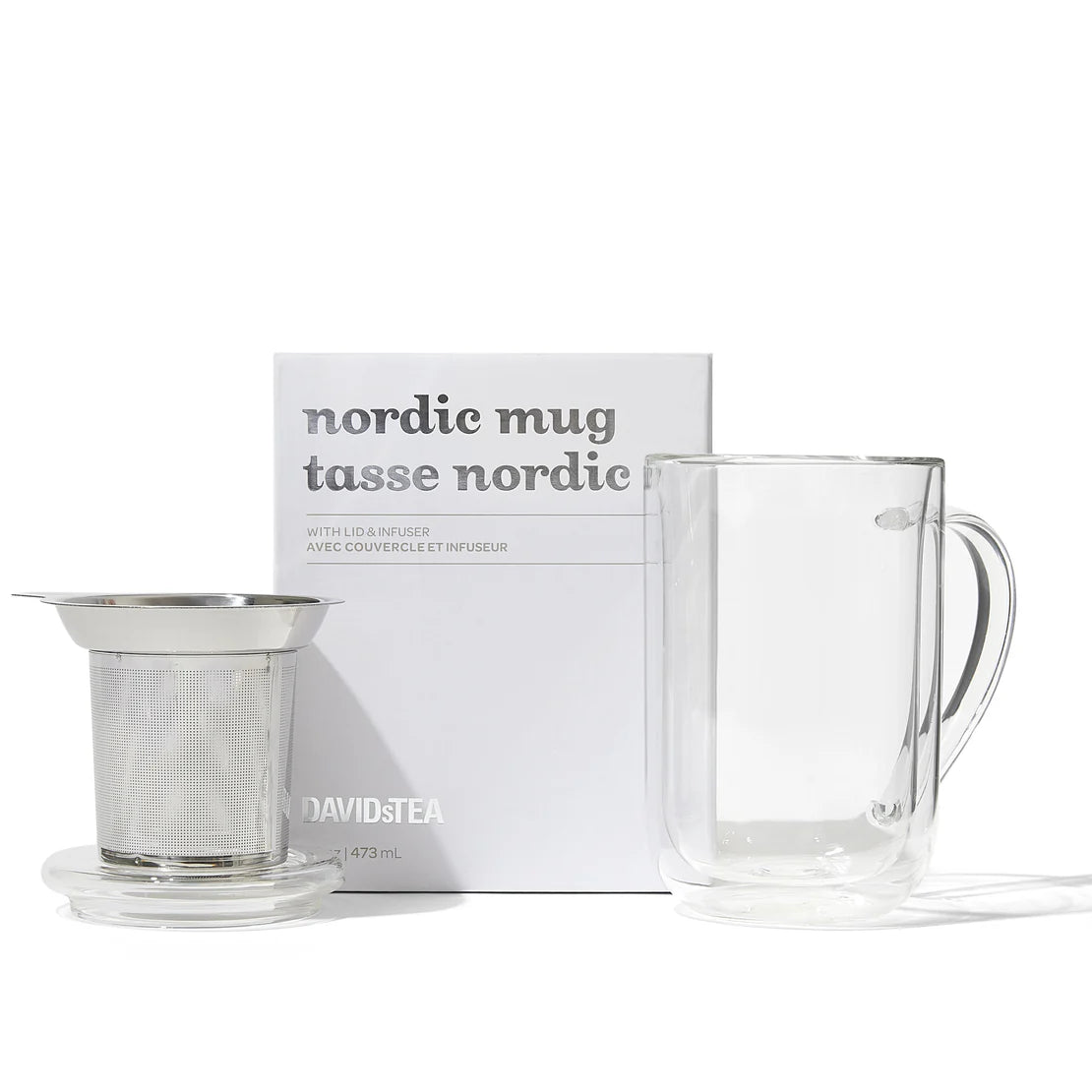 Double Walled Glass Nordic Mug with Infuser